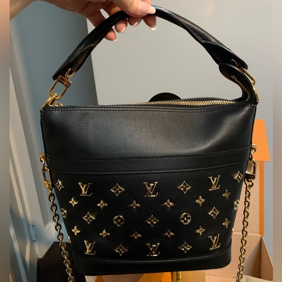 ❌SOLD❌2021 authentic Louis Vuitton Cruiser PM black calfskin leather two way bag - Picture 4 of 16